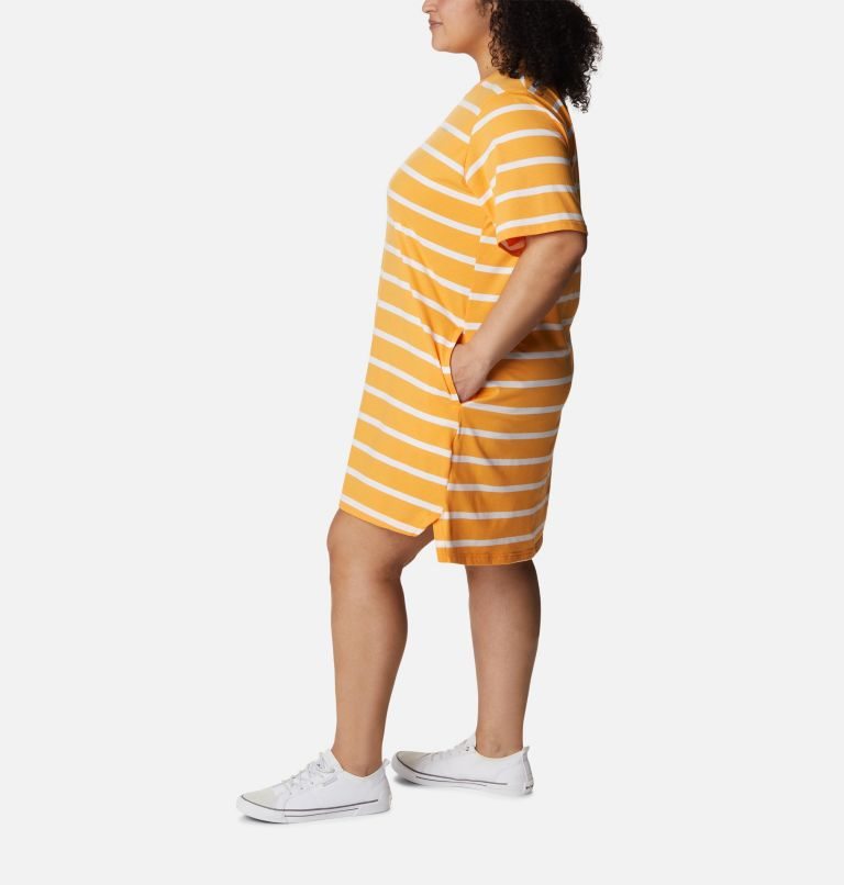 Women's Columbia Sun Trek T-Shirt Dress Stripe | Plus Size CA-W4561